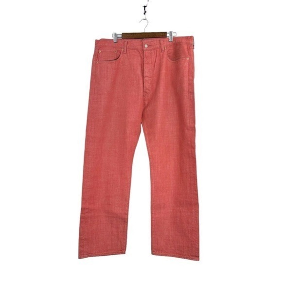 Levi’s 501 White Oak Cone Denim Jeans – Rare Red Coral W40 L32 Vintage - Picture 3 of 10
